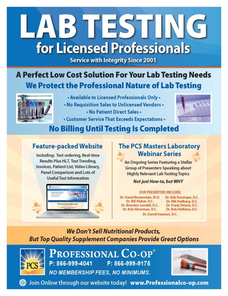 Professional Co-Op. One of our Blood Chemistry partners.