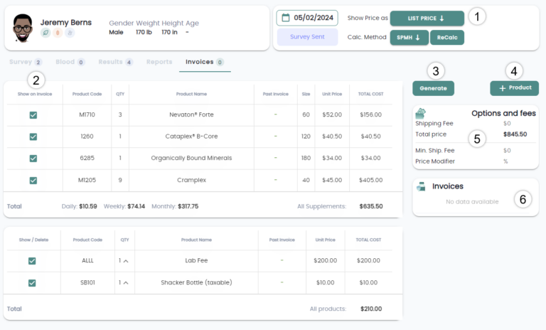 Invoice Screen