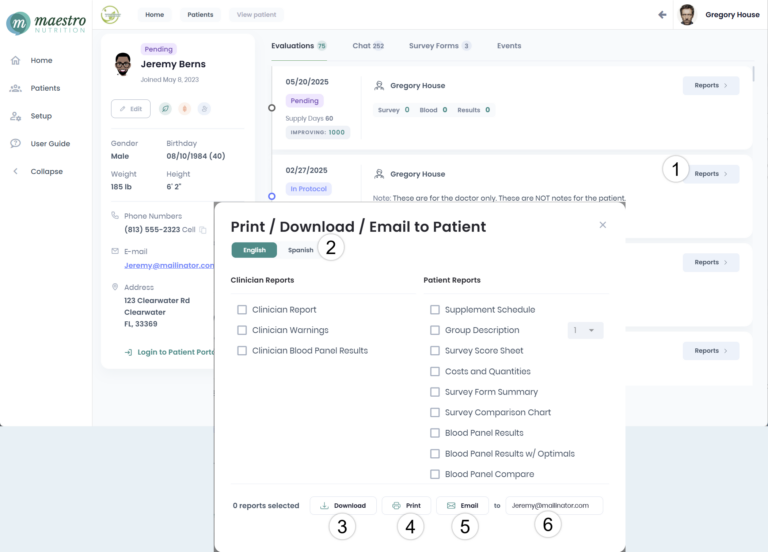 Maestro Reports Generator from Patient Details